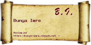 Bunya Imre névjegykártya